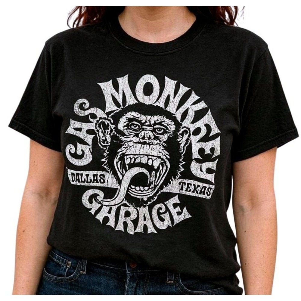 Gas Monkey Garage Graphic T-Shirt Unisex Medium Black Dallas Texas Fast N Loud